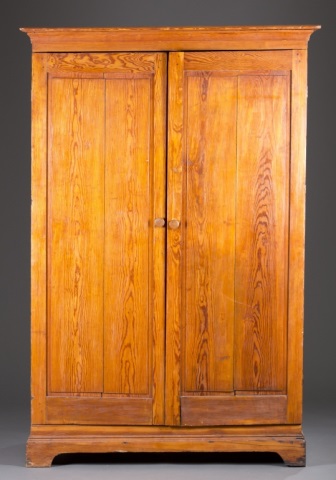 Appraisal: Southern Yellow Pine One Piece Armoire th c Refinished H