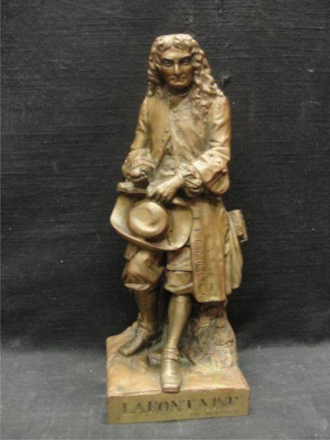 Appraisal: MELINGUE E M th C Bronze Sculpture of LaFontaine the