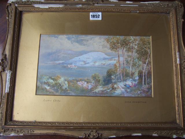 Appraisal: Charles Rowbotham - Lake Orta watercolour and bodycolour signed cm