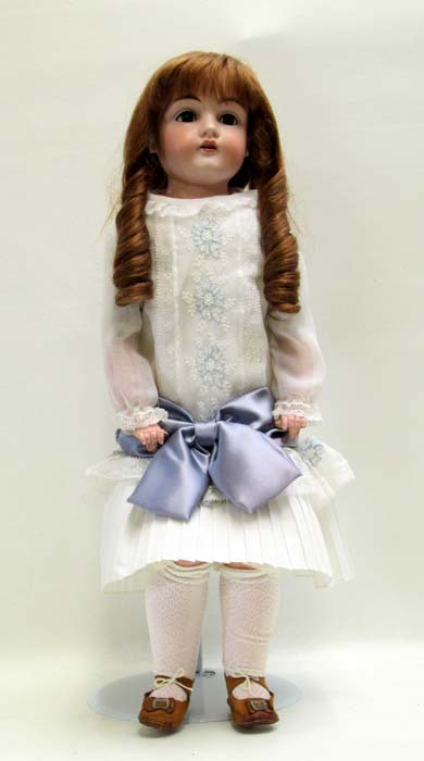 Appraisal: GERMAN BISQUE HEAD DOLL Kestner having long brown wig brown