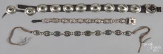 Appraisal: Child's Southwestern silver concha belt l t Child's Southwestern silver