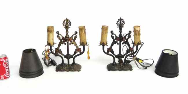 Appraisal: Pair Art Deco lamps with shades