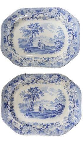 Appraisal: pair English Staffordshire blue and white transferware ironstone platters th