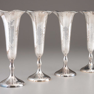 Appraisal: Clemens Friedell American - Set of Four Vases hammered silver