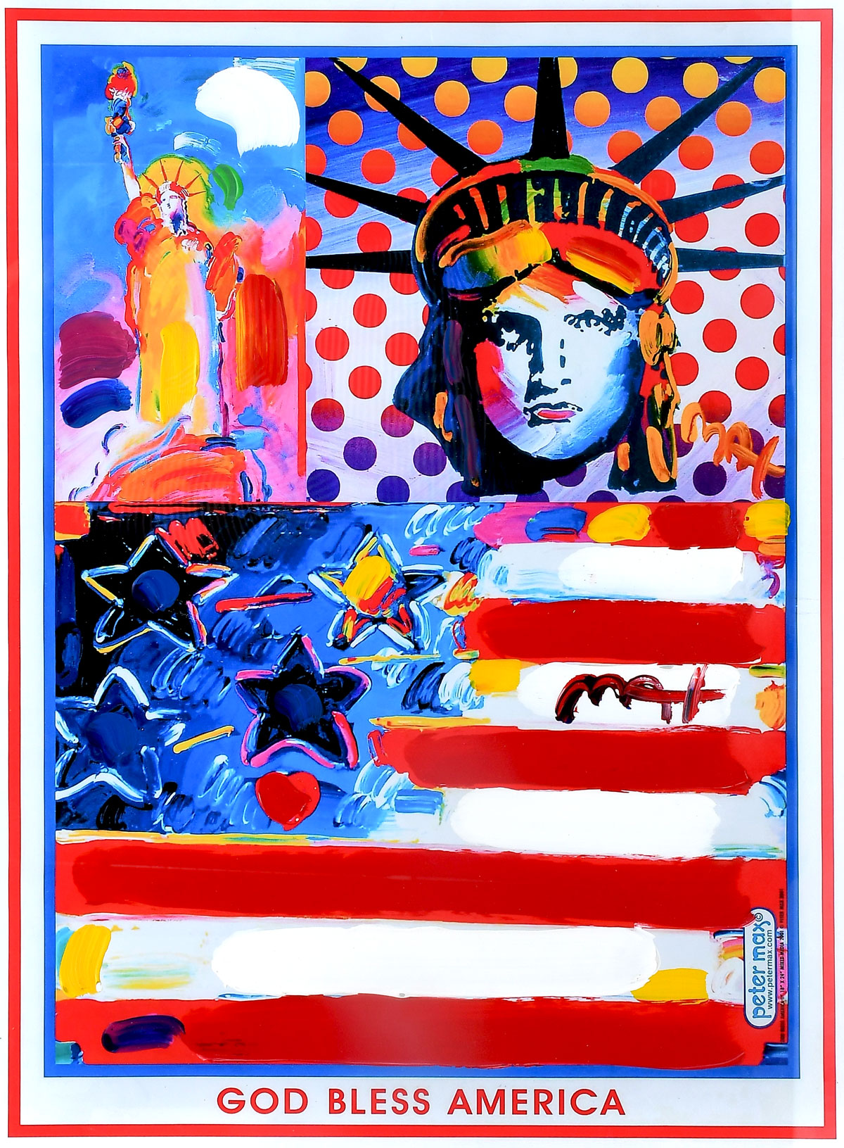 Appraisal: MAX Peter American - ''God Bless America'' Mixed Media Original