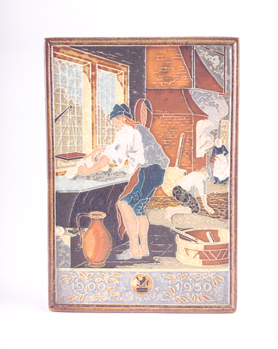 Appraisal: DE PORCELEYNE FLES Rare and large tile celebrating the Fiftieth