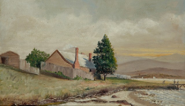 Appraisal: Andrew Thomas Fleury circa - Old Austin's Ferry Inn oil