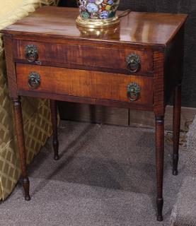 Appraisal: Federal maple and figured maple side table circa having a