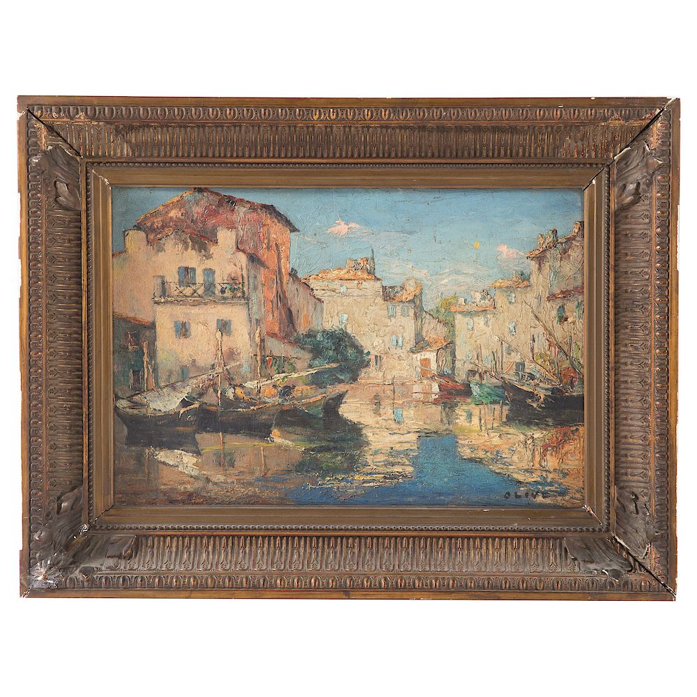 Appraisal: Jean-Baptiste Olive View of Murano oil on board French -