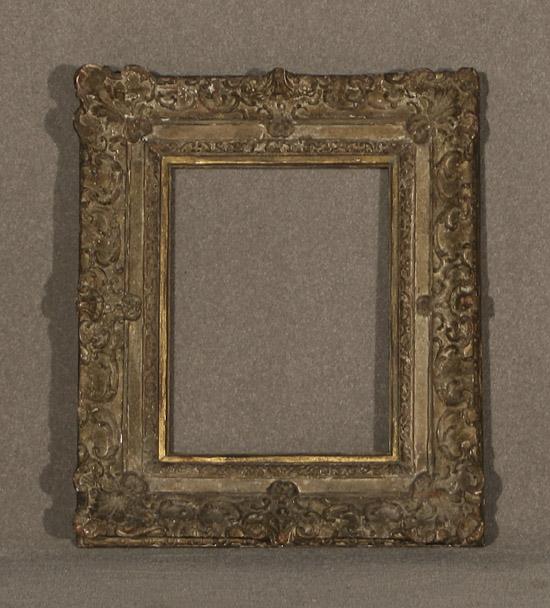 Appraisal: Louis XV Style White-Washed Giltwood and Sanded-Frieze Frame Late th-Early