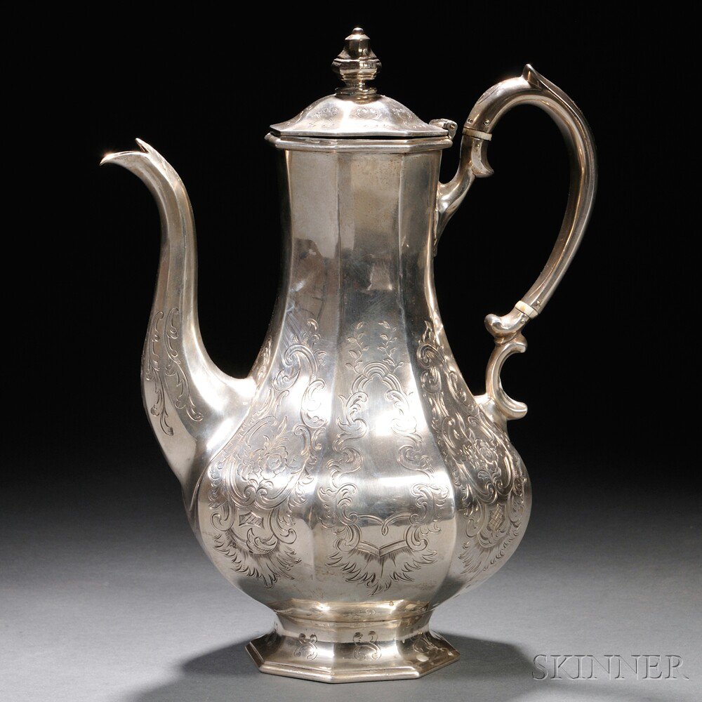 Appraisal: Victorian Sterling Silver Coffeepot London - maker's mark WH possibly