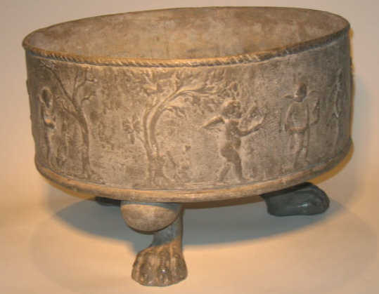 Appraisal: LEAD CIRCULAR GARDEN JARDINIERE The sides decorated in relief all