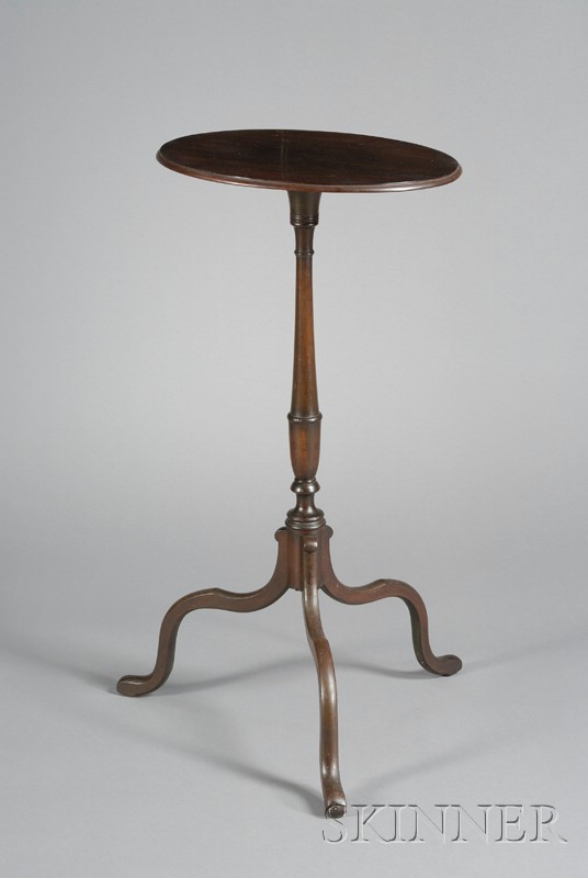 Appraisal: George III Mahogany Oval Tripod Candlestand late th century with