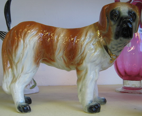 Appraisal: A Staffordshire pottery St Bernard th century cm wide