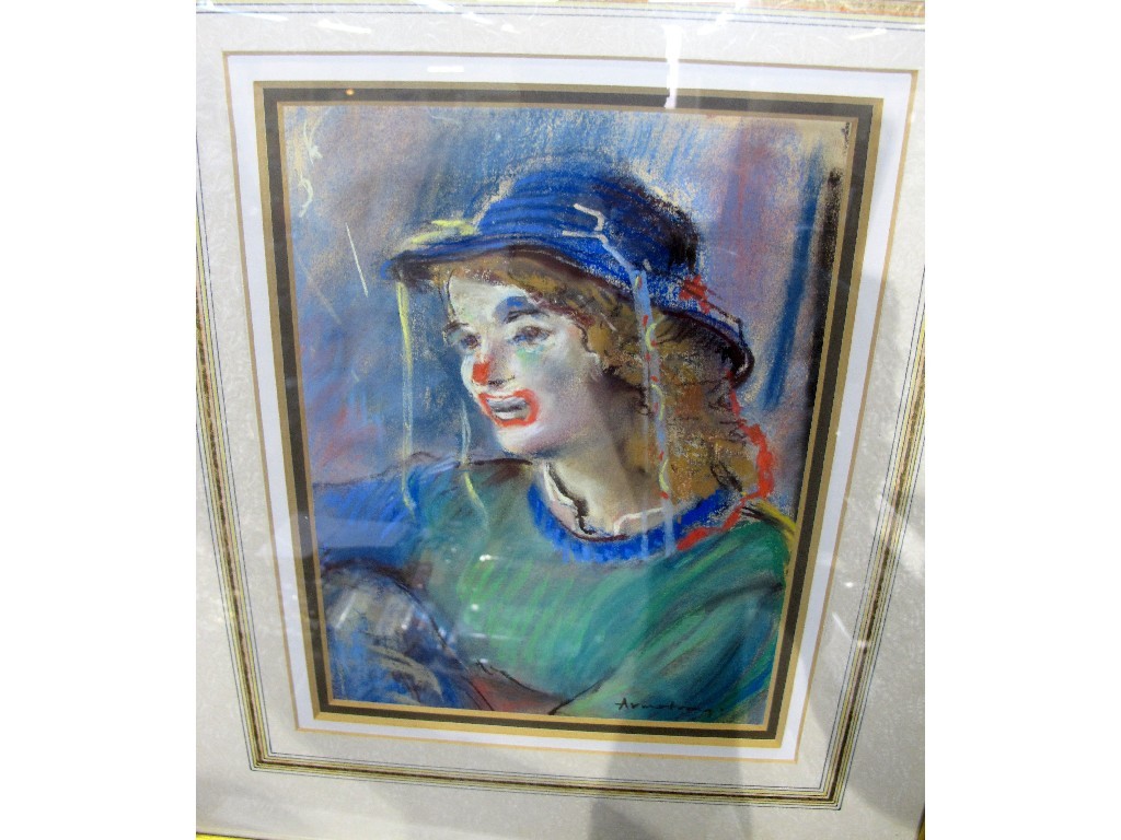 Appraisal: ANTHONY ARMSTRONG Pastel 'Glasgow Street Entertainer' signed recto and with