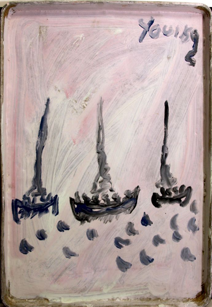 Appraisal: Outsider Art Purvis Young Boat People Young Purvis b b