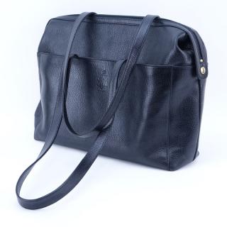 Appraisal: Mark Cross Ladies Black Leather Business Tote Pig suede interior