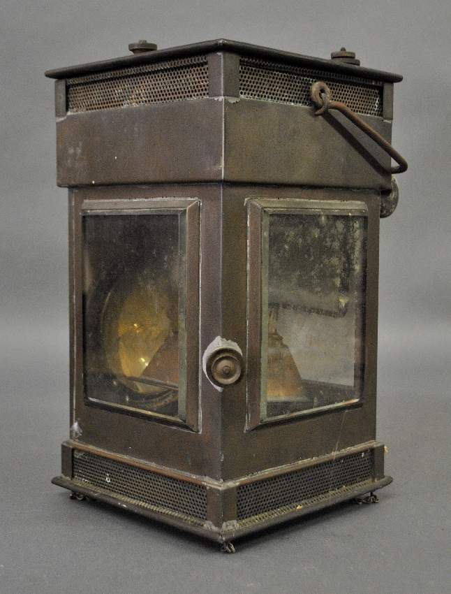 Appraisal: - Copper ship s lantern signed G Polkey C M