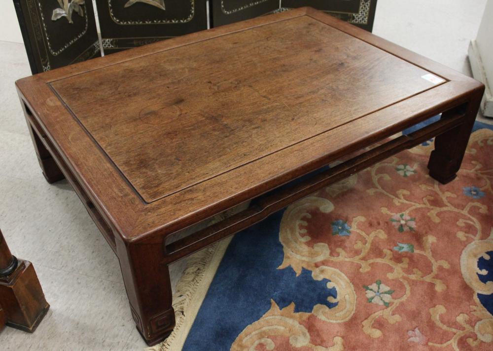 Appraisal: RECTANGULAR CHINESE COFFEE TABLE Ming style H x W x