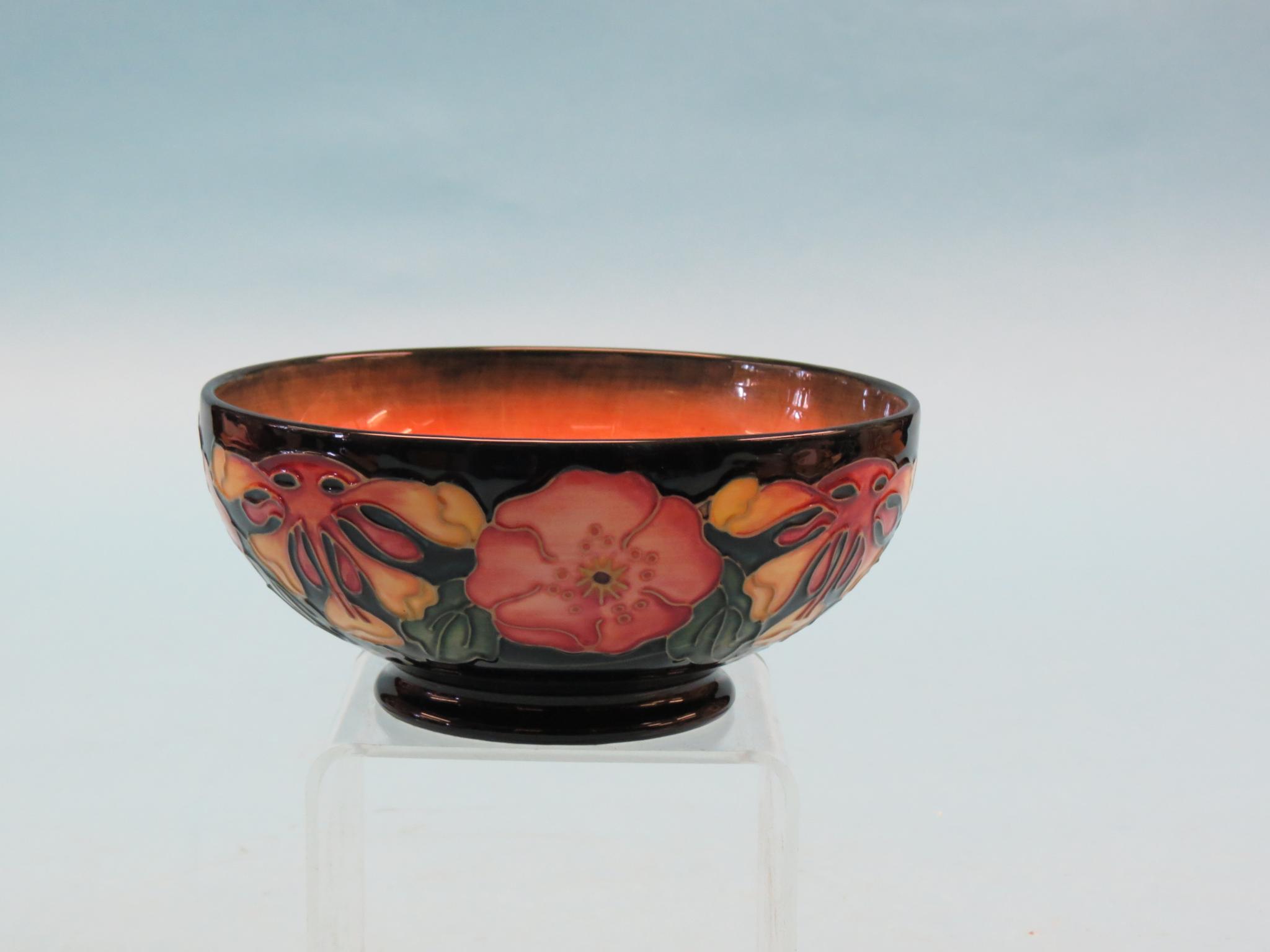 Appraisal: A modern Moorcroft bowl painted with bright flowers impressed marks