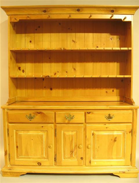 Appraisal: CHIIPPENDALE STYLE PINE STEPBACK CUPBOARD th century the molded cornice