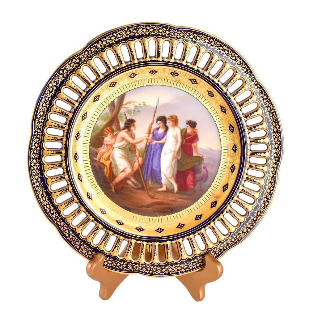 Appraisal: Angelica Kauffman Cabinet Plate th Century Fischer Mieg Angelica Kauffman