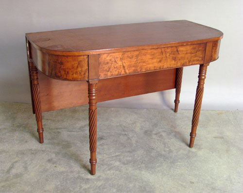 Appraisal: Sheraton cherry and curly maple pier table ca h w