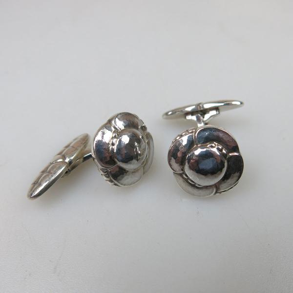 Appraisal: Pair Of Georg Jensen Danish Sterling Silver Cufflinks post designer