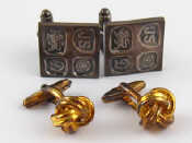 Appraisal: A pair of silver cufflinks with display hallmarks numbered maker