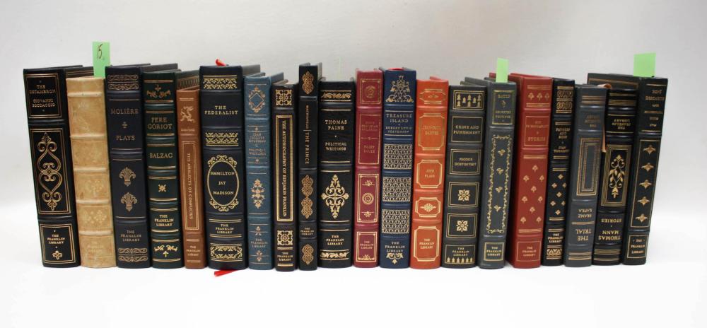 Appraisal: TWENTY FRANKLIN MINT LEATHER BOUND BOOKS assorted titles all gilt