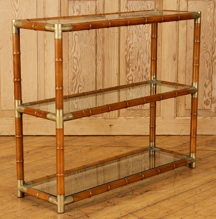 Appraisal: BAMBOO FORM BOOKCASE MANNER OF BILLY HAINES C An open