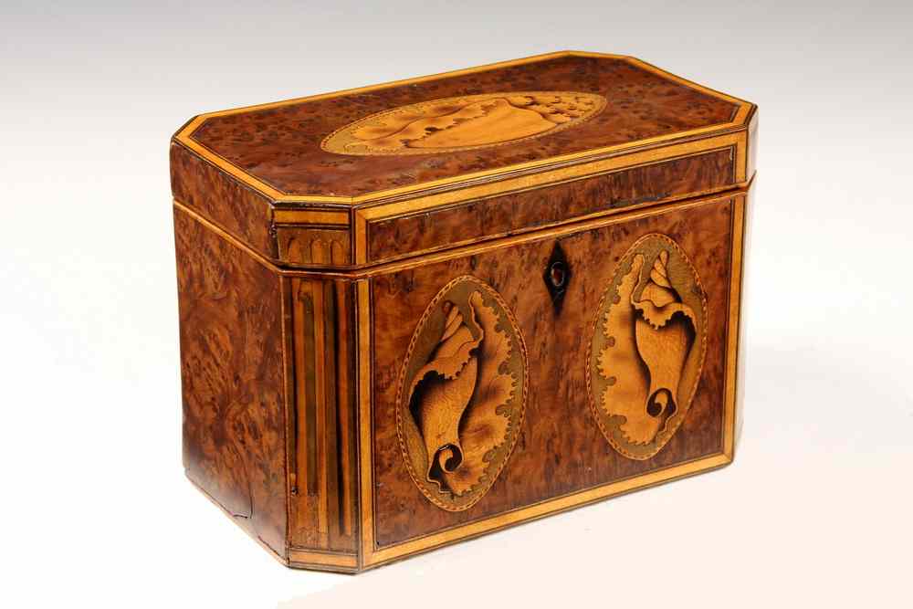 Appraisal: ENGLISH INLAID TEA CADDY - th c Octagonal Tea Caddy