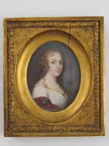 Appraisal: An oval miniature of a lady in Georgian dress in