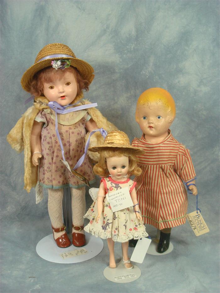 Appraisal: Lot of composition Dolls set of to inches tall the