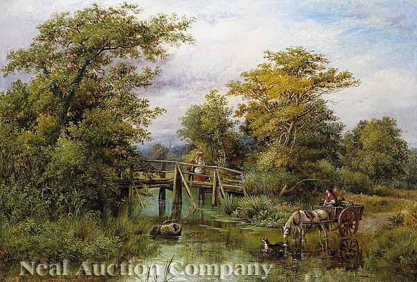 Appraisal: William E Ellis British - The Creek oil on canvas