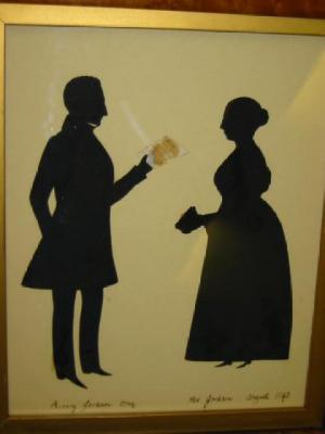 Appraisal: ENGLISH SCHOOL Portraits of Mr and Mrs Jorden double silhouette