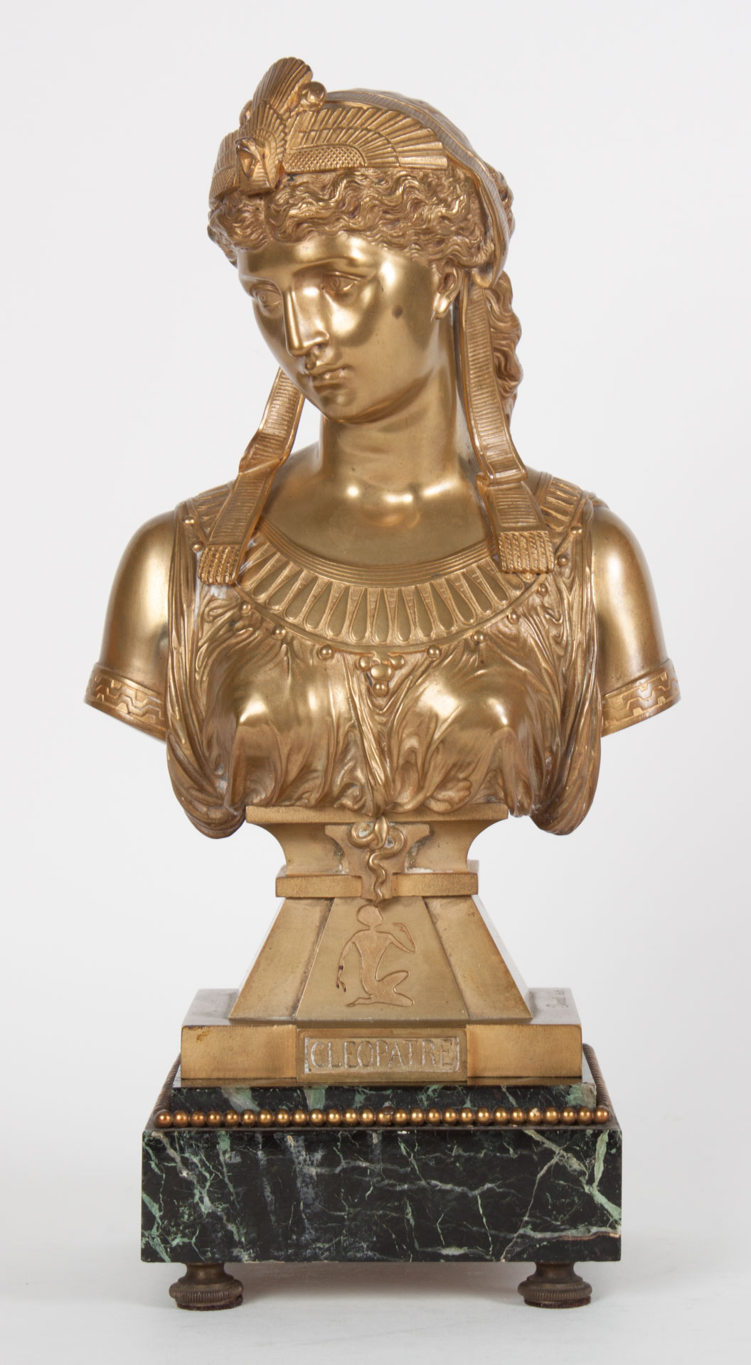 Appraisal: Eutrope Bouret Cleopatre bronze bust French - Polished bronze bust