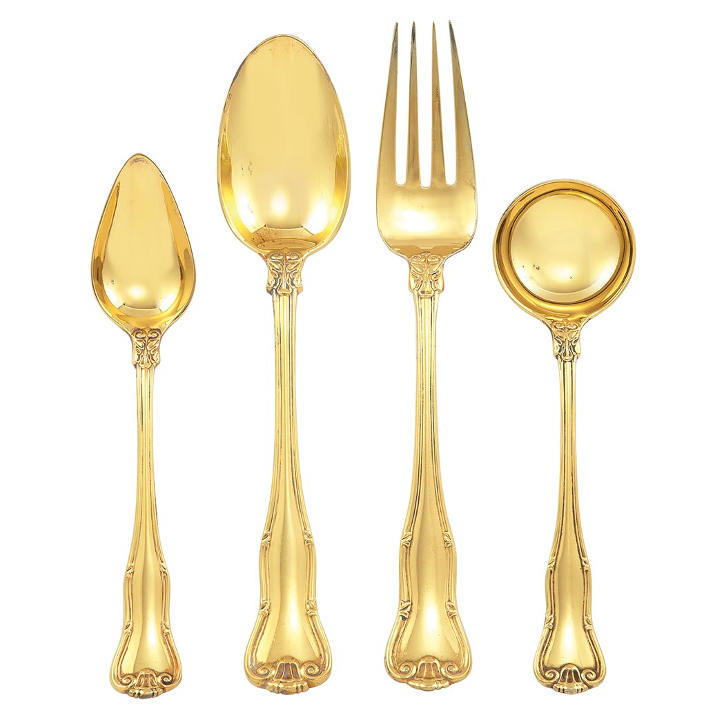 Appraisal: Tiffany Co Silver Gilt Flatware Service In the Provence pattern