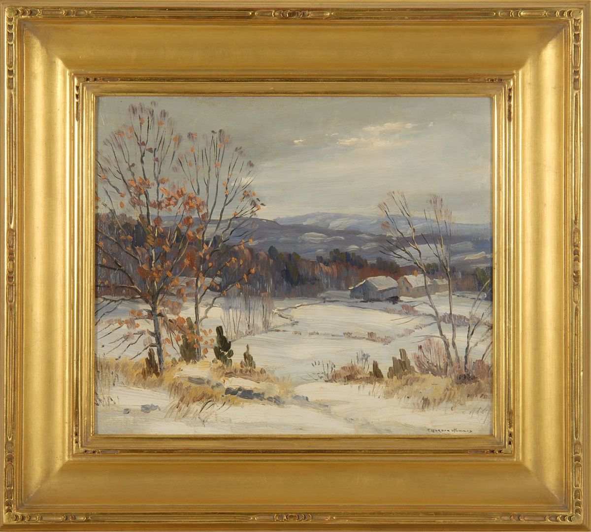 Appraisal: CHARLES GORDON HARRISAmerican - New England winter landscape Signed lower