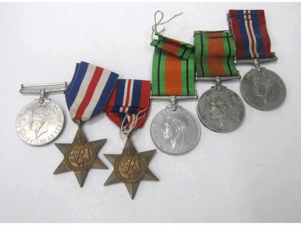 Appraisal: Lot comprising two WWII war medals two defence medals a