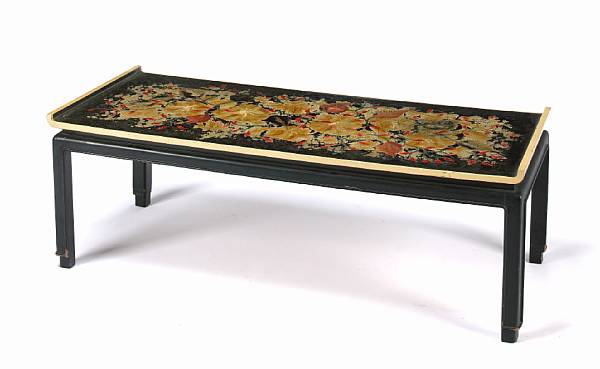 Appraisal: An Art Deco lacquered coffee table s attributed to Albert