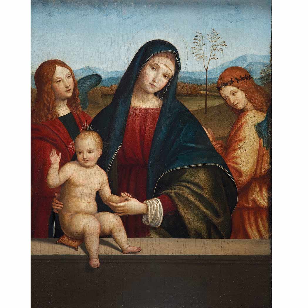 Appraisal: Bolognese School th Century Madonna and Child with Angels Oil