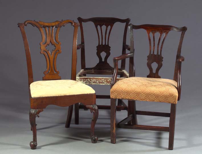 Appraisal: Fine George III Mahogany Sidechair late th century the carved