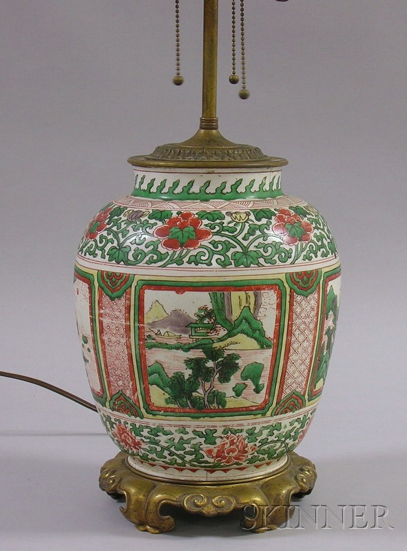 Appraisal: Chinese Porcelain Baluster Lamp electrified ht in