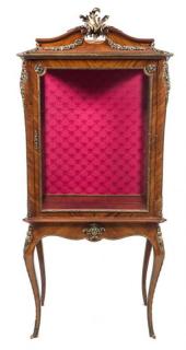 Appraisal: A Louis XV Style Gilt Metal Mounted Rosewood Vitrine Height