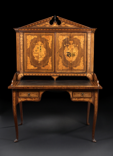 Appraisal: Northern Italian Walnut and Rosewood Desk partially composed of antique