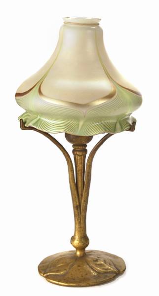 Appraisal: A Tiffany Studios gilt-bronze lamp base - together with an