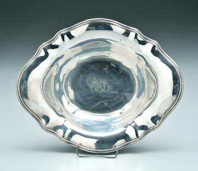 Appraisal: Tiffany Co sterling bowl oval with scalloped and reeded border