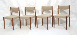 Appraisal: Set Danish Teak Modern Dining Chairs All side chairs Nubby