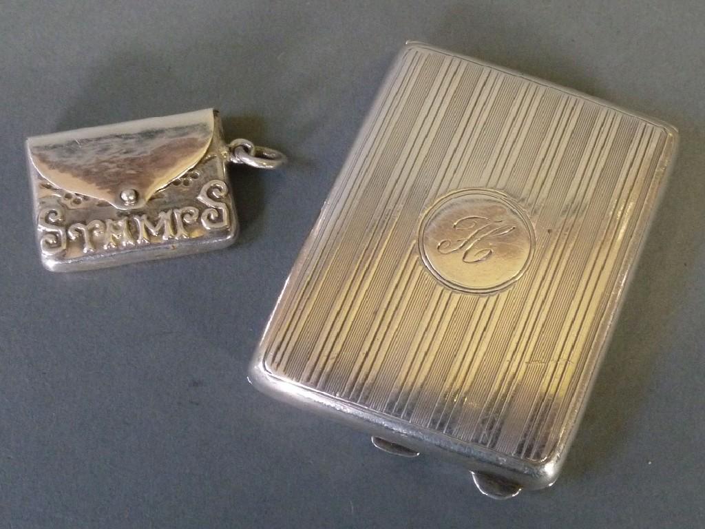 Appraisal: EARLY TWENTIETH CENTURY ENGINE TURNED SILVER 'BOOK' MATCH CASE Birmingham